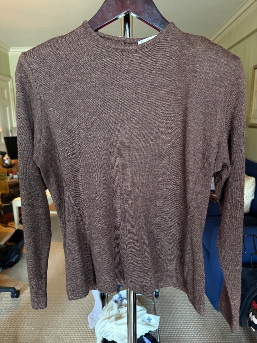 Vintage Yves Saint Laurent Rive Gauche Brown Wool Knit Top – Size 40